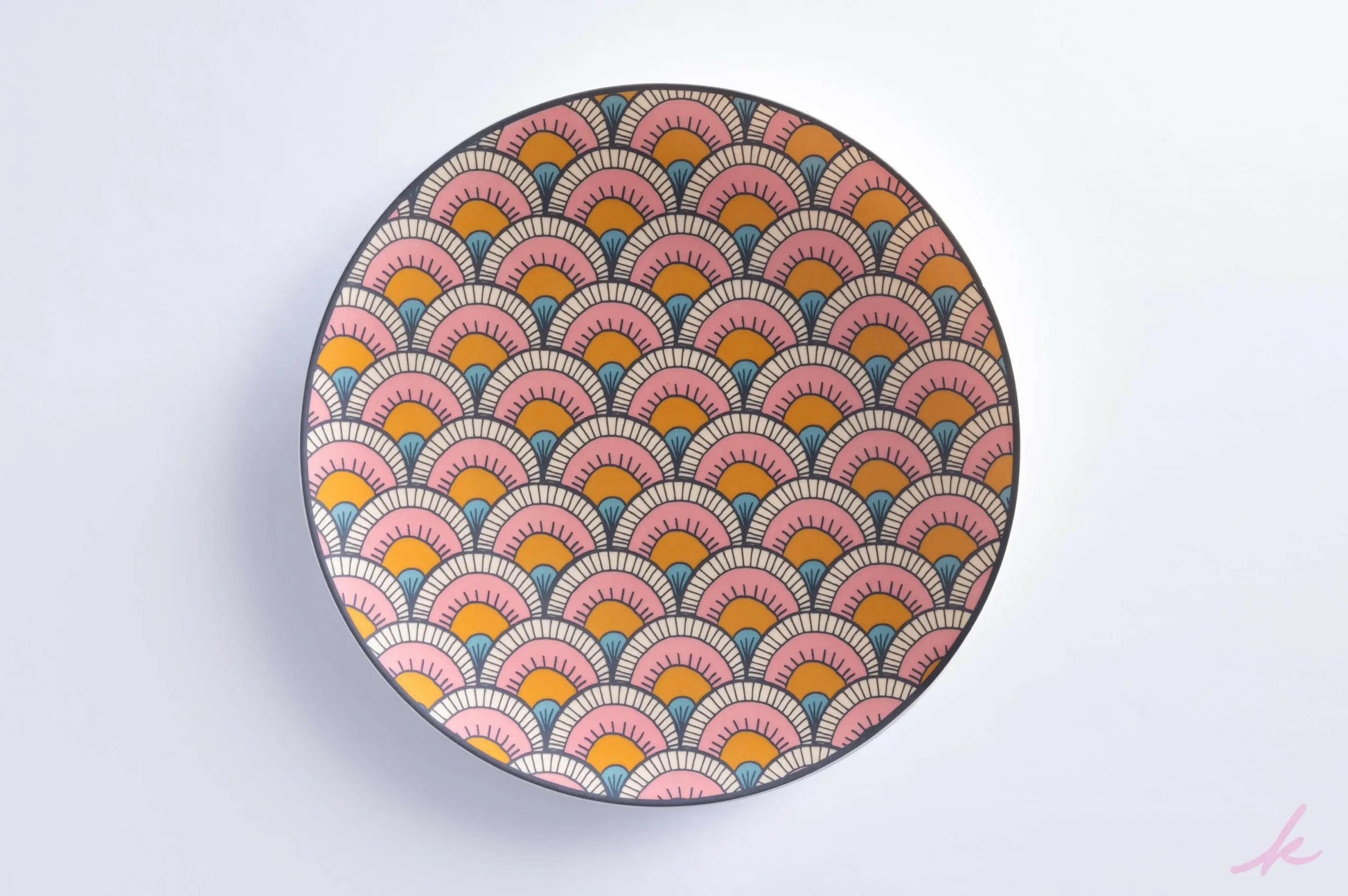 "Ibis dinner plate, an unconventional take on ancient egypt as homage to the brands home country with soft, neutral tones on high-quality porcelain.