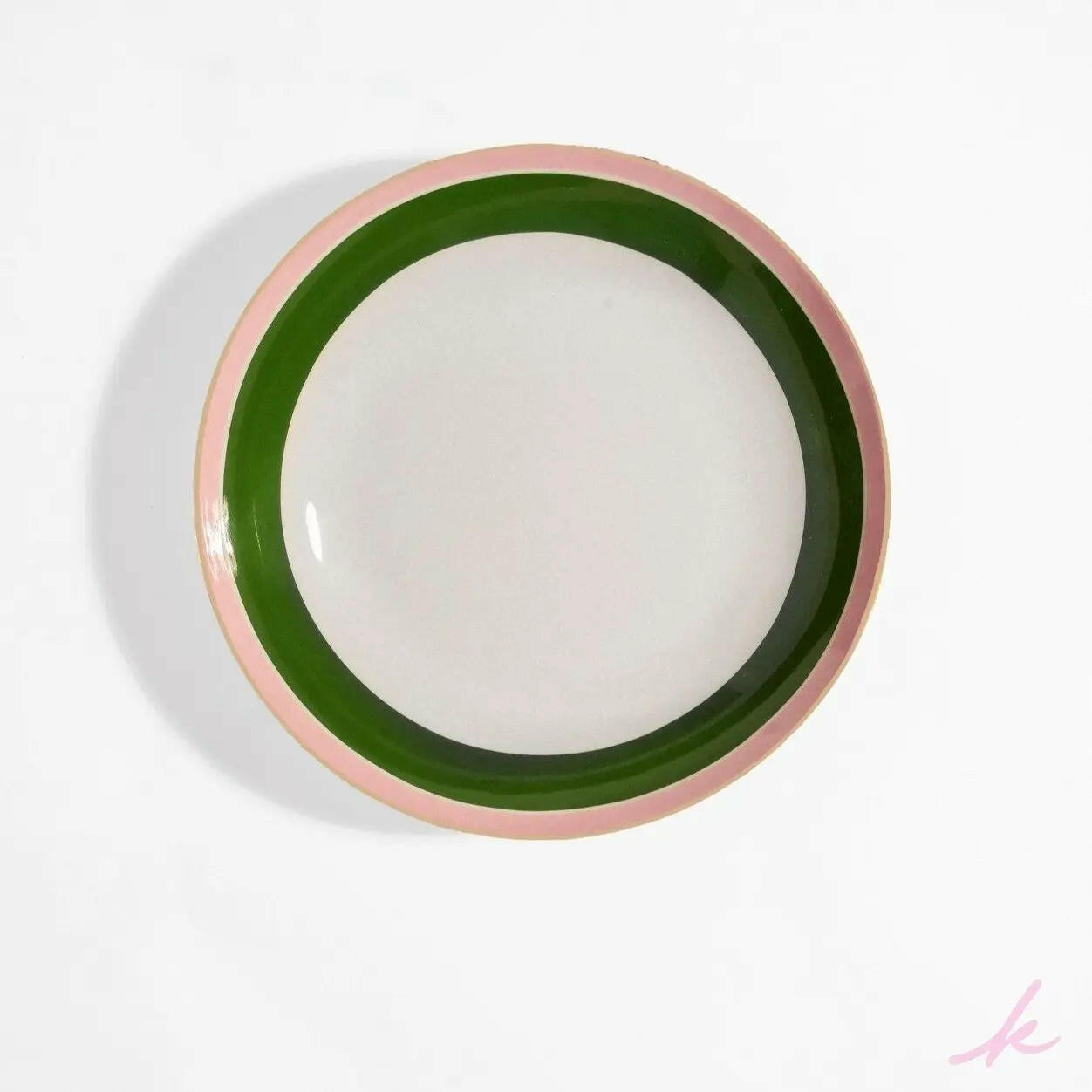 Notebook spaghetti plate with intricate pink and green floral designs, adding a touch of elegance and charm to your pasta dishes.